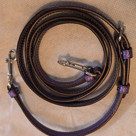 Coach Bennett Satchel Crossbody Purse Metallic Purple - Picture 12 of 12